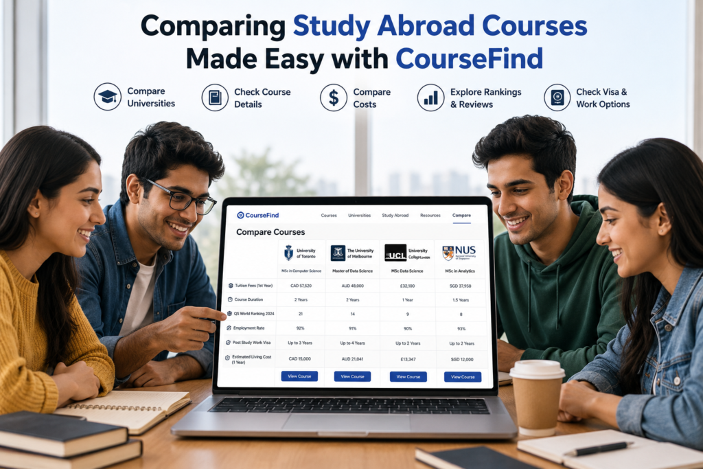 Compare study abroad courses on the courseFind platform 